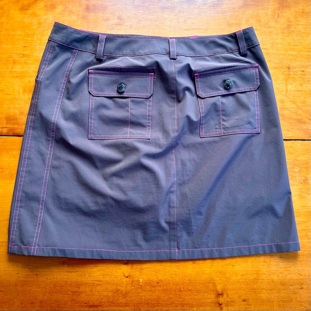 Annika Golf Skort Cutter & Buck Brown With Pink Stitching Sz 8